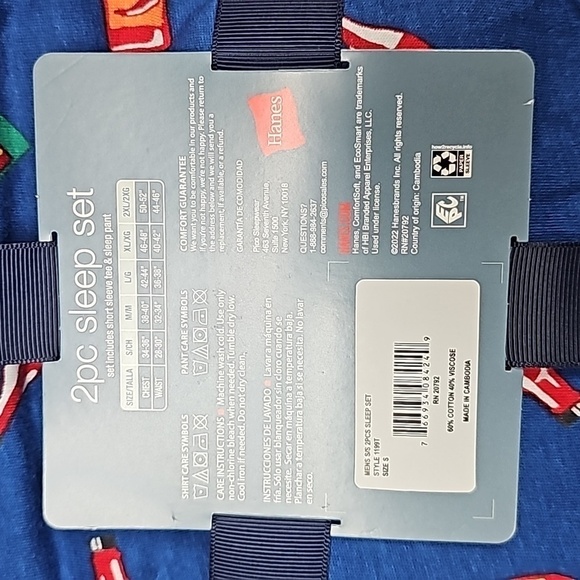 Men's Hot Sauce Print Pajama 2pc Set | Hanes | Medium - Picture 6 of 10